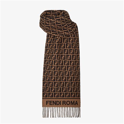 fendi 750 fur-lined scarf with model|Women's Designer Scarves & Luxury Ponchos .